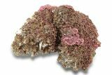 Fibrous Roselite Crystals on Calcite - Morocco #251993-1